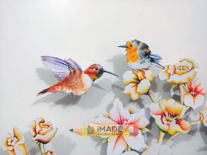 3D wall art – Detail;  Water colour on paper; Size – 4 X 3 ft.