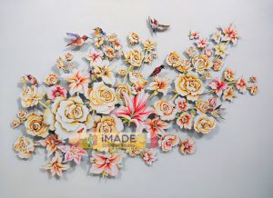 3D wall art; Water colour on paper; Size – 4 X 3 ft.