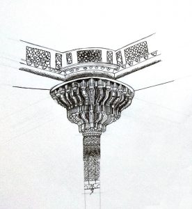 2-point-perspective-study of Fatehpur Sikri pillar