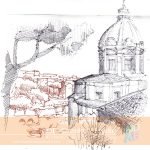 Nata sketching. Study of architectural masterpieces.