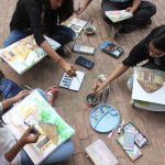 iMADE’s visit to Craft Museum, Delhi. Live sketching and colouring classes and craft study.