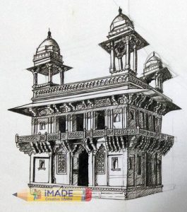 indian-monument-drawing-two-point-perspective